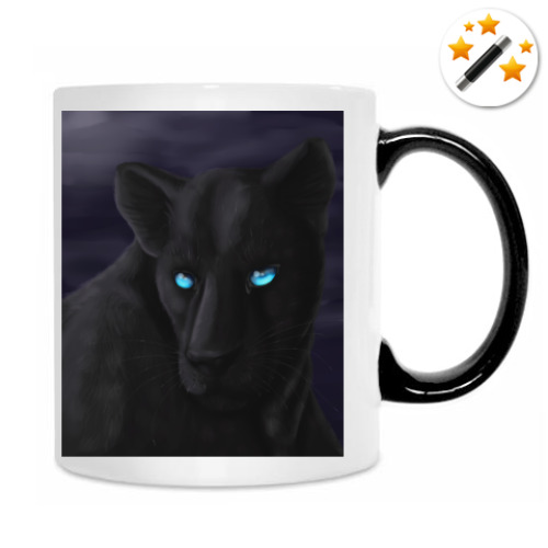 Кружка-хамелеон с принтом Пантера