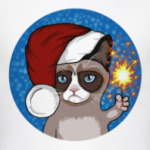 Новогодний грустный кот
