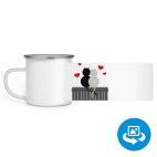 Кружка металлическая белая (круговая запечатка)