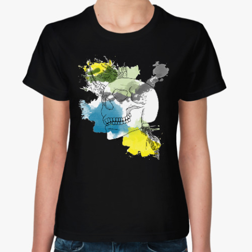 Женская футболка с принтом Сентябрьский череп