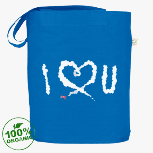 Сумка шоппер с принтом I love you