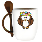 Сова с цветами