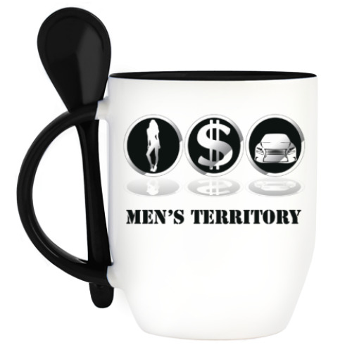 Кружка с ложкой Men's territory