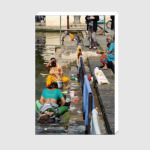 Indian women. Washing