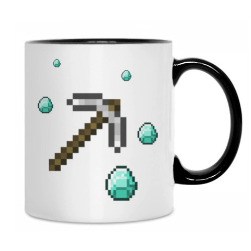 Кружка с принтом 'Кирка с Алмазами'