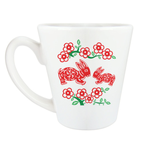 Чашка Латте с принтом Зайцы