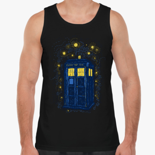 Майка с принтом Тардис (Ван Гог)