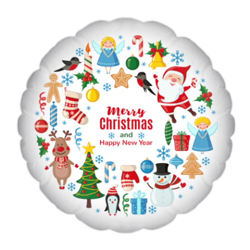 Подушка с принтом Новый год к нам мчится!