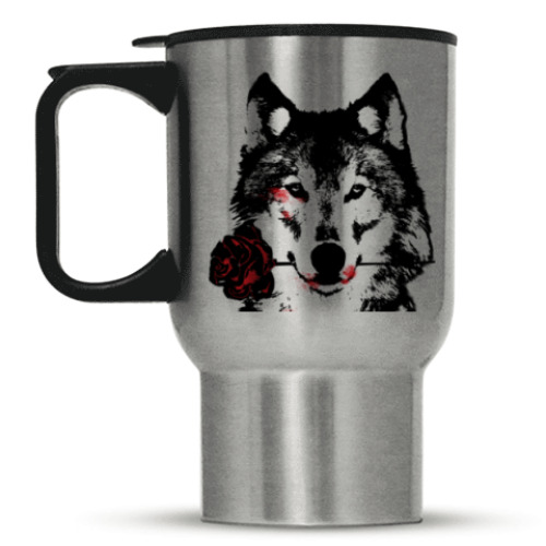 Кружка-термос Волк и Роза