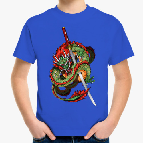Детская футболка с принтом Дракон