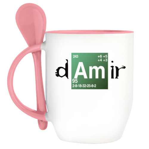 Кружка с ложкой с принтом Дамир ('Во все тяжкие')