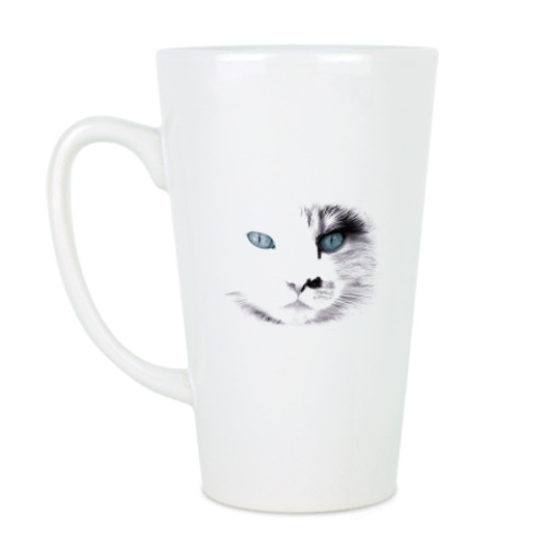 Чашка Латте с принтом Кошка