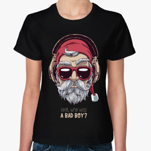 Женская футболка с принтом Who was a bad boy?