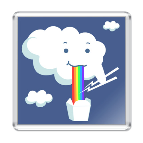 Магнит с принтом Радужная Лапша