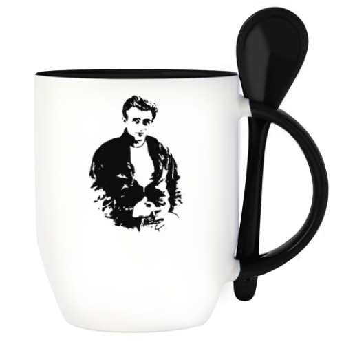 Кружка с ложкой Джеймс Дин James Dean