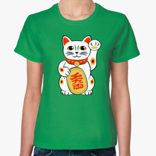 Женская футболка с принтом Lucky Cat