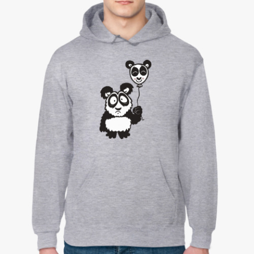 Толстовка худи с принтом Панда с шариком