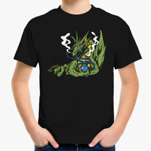 Детская футболка с принтом Smoking Dragon