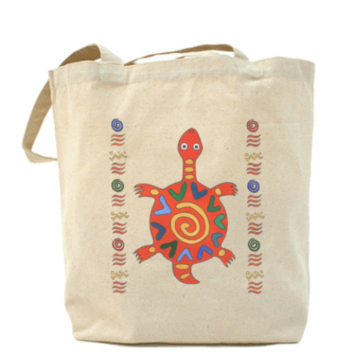 Сумка шоппер с принтом черепашка из Африки