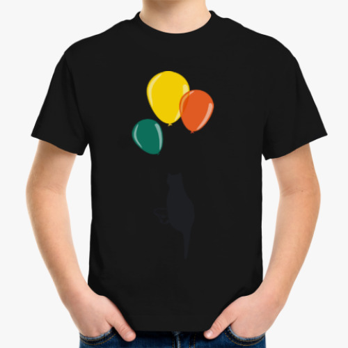 Детская футболка с принтом Воздушный котик