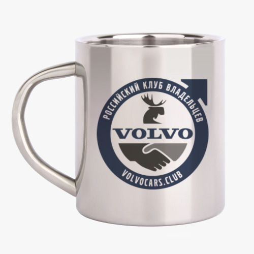 Кружка металлическая с принтом volvocarsclub