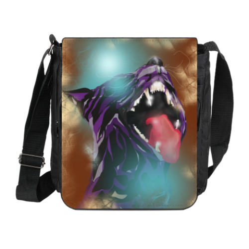 Сумка на плечо (мини-планшет) с принтом Пантера