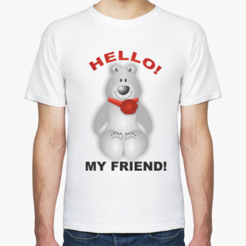Футболка с принтом HELLO! MY FRIEND!