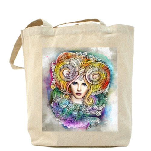 Сумка шоппер с принтом 'Овен'