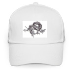 Кепка / бейсболка, белая (печать) &#039;Дракон&#039;