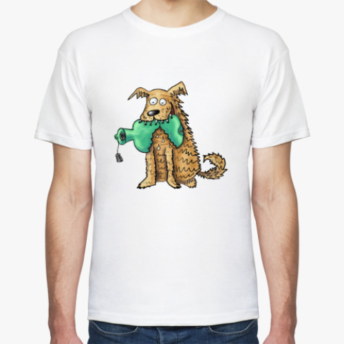 Футболка с принтом Тузик и грелка