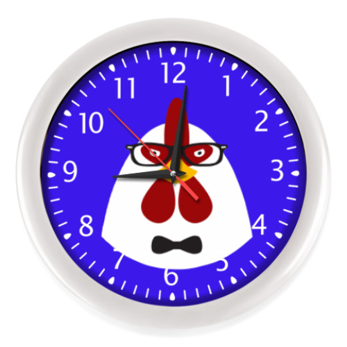 Настенные часы с принтом Петух Хипстер