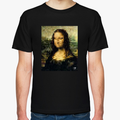 Футболка с принтом Пиксельная Мона Лиза