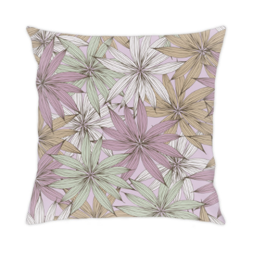 Подушка с принтом нежные цветы