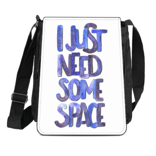 Сумка-планшет с принтом I just need some space