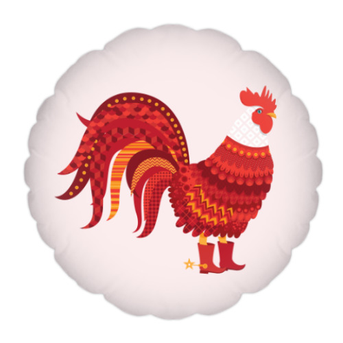 Подушка с принтом год Петуха