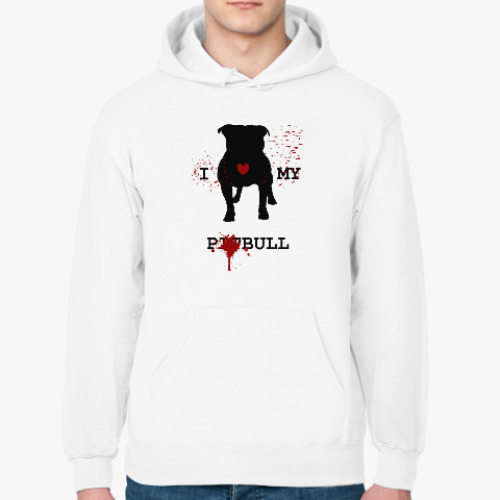Толстовка худи с принтом I love my pitbull