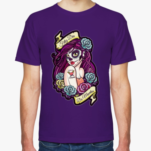 Футболка с принтом День Мертвых