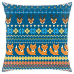 Вязаный зимний узор: олени и лисы