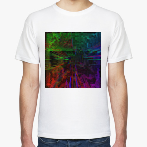 Футболка с принтом Пиксельная глитч сетка