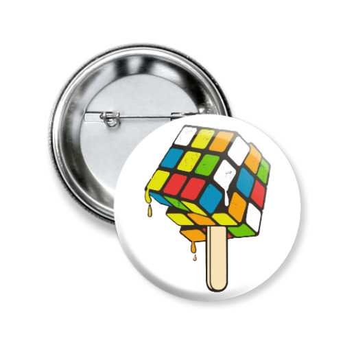 Значок 50мм с принтом Кубик Рубика | Rubiks Cube