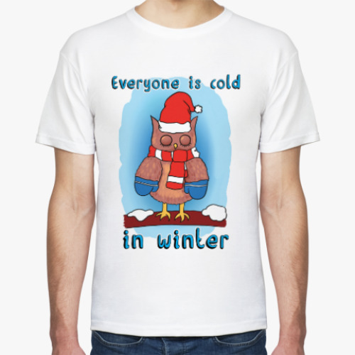 Футболка с принтом С улицы совушку взяли мы домой!