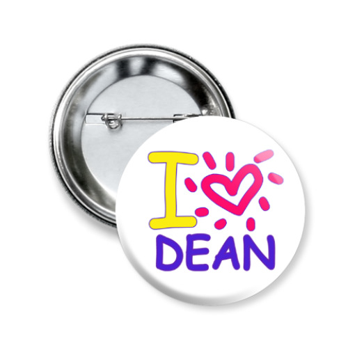 Значок 50мм с принтом Supernatural - I love Dean