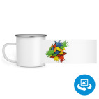 Кружка металлическая белая (круговая запечатка)