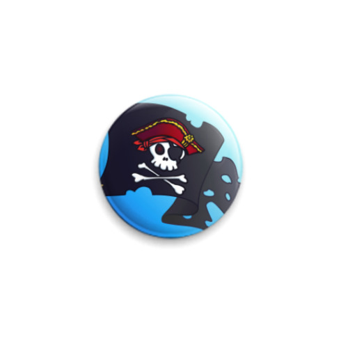 Значок 25мм с принтом Веселый Роджер