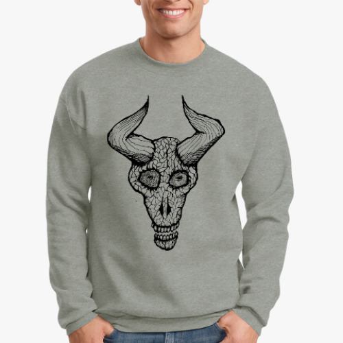 Свитшот с принтом Bull skull/Бычий череп/Смерть/Western