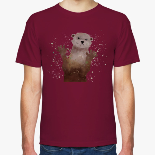 Футболка с принтом Выдра и брызги