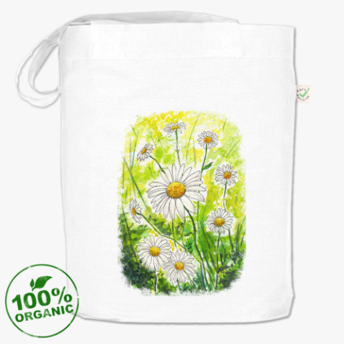 Сумка шоппер с принтом Ромашки