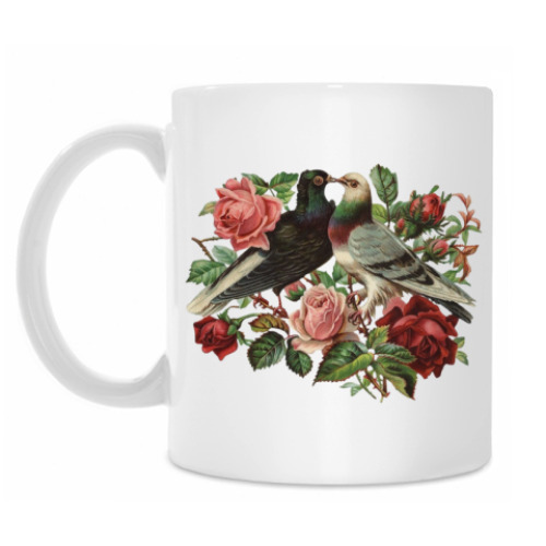 Кружка с принтом Воркующие голубки