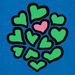 Много цветных сердечек