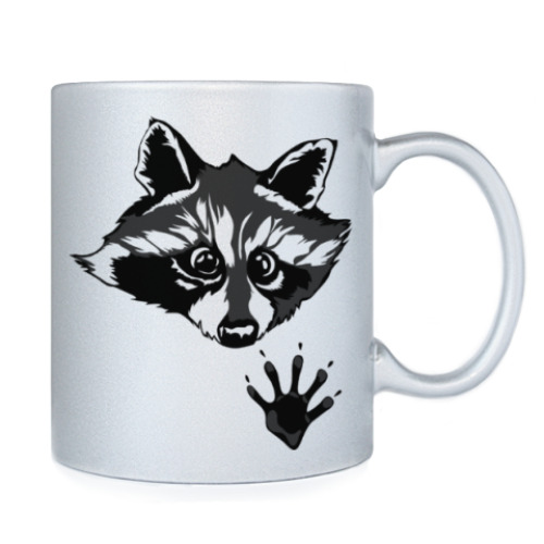 Кружка с принтом енот